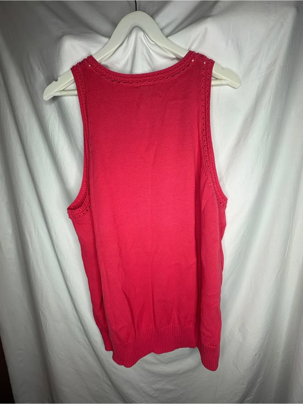 Torrid Hot Pink Crochet Trim Sweater Tank Top Plus Size 3X NWT